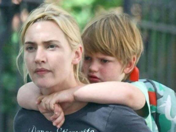 Joe Alfie Winslet Mendes with his mother.